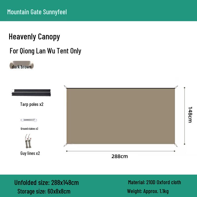 Mountain Door Ridge 13 Quick Open Tent: 2-in-1 Canopy with Black Sun Protection for Camping 4-6 Person