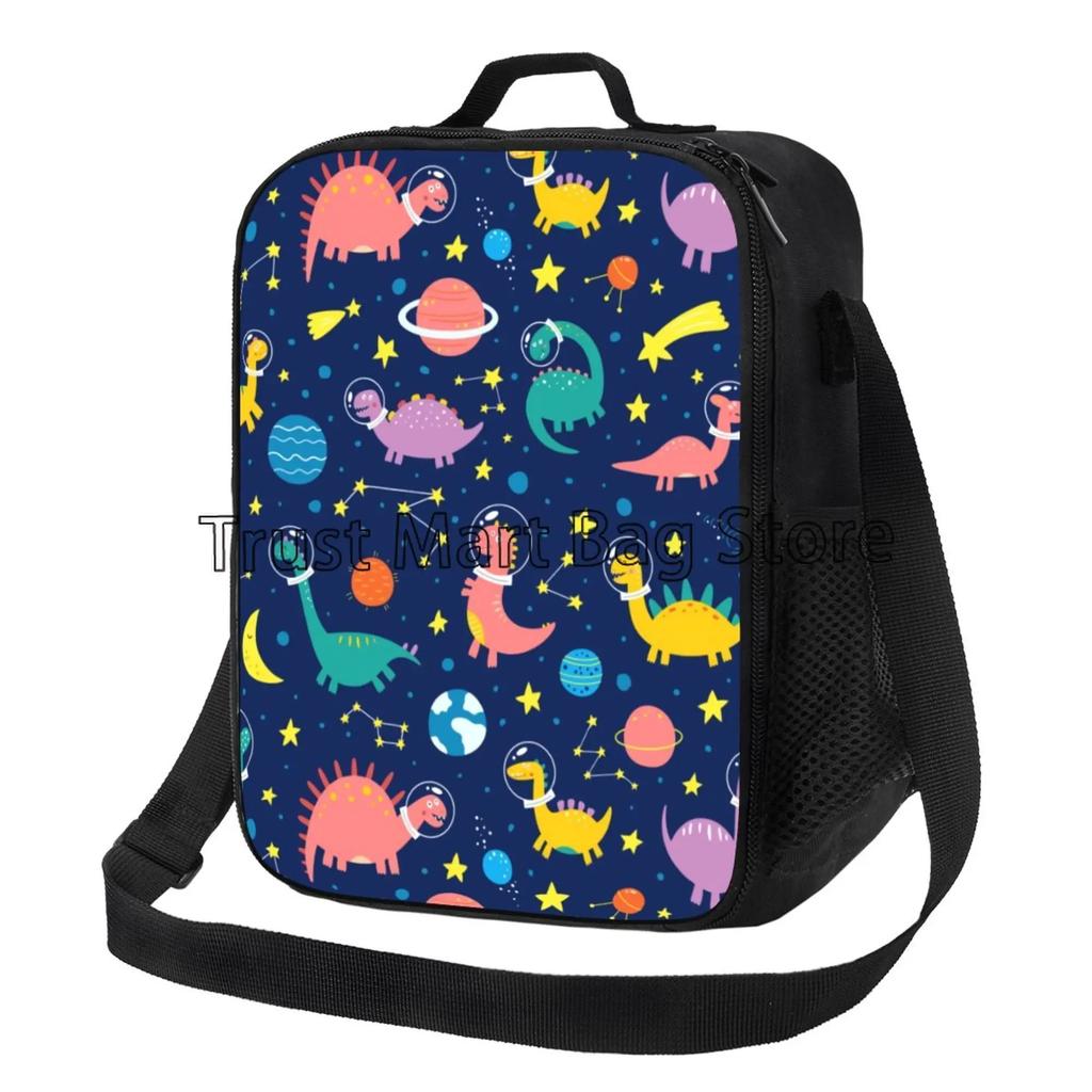 Isolierte Cartoon-Dinosaurier-Lunchtasche für Kinder, Jungen, Mädchen, tragbare thermische Bento-Lebensmitteltasche, Oxford-Kühltasche für Schule, Arbeit