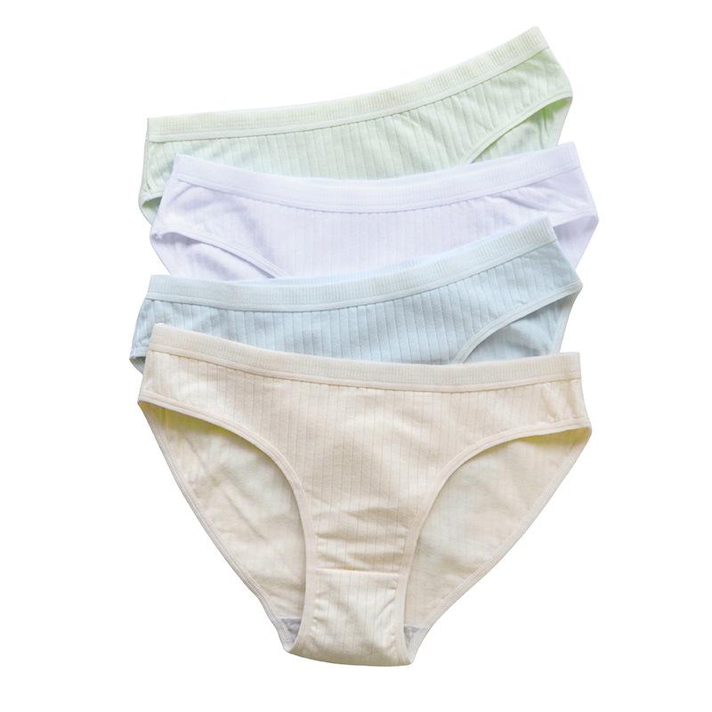 Women's Plus Size Mid-Waist Pure Cotton Solid Color European & American Style Triangle Panties