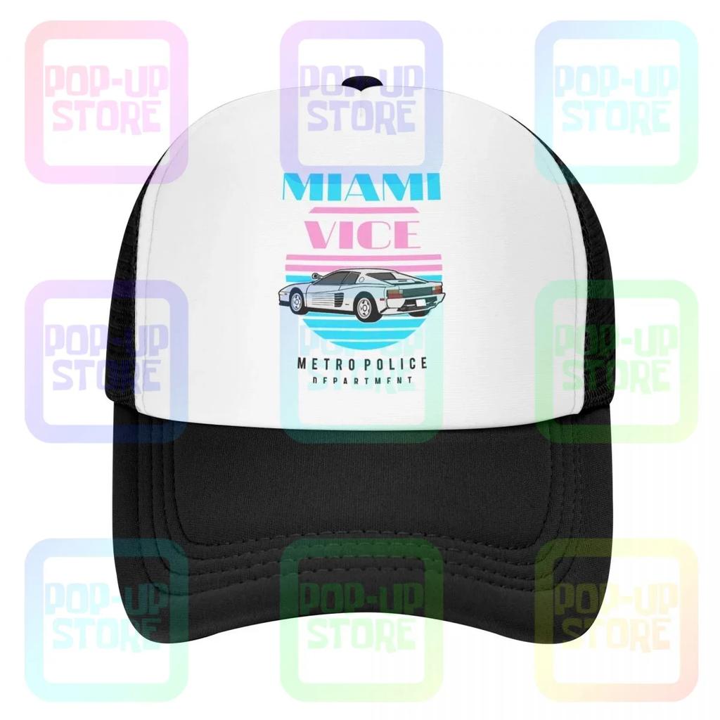 Miami Vice Squad Racecar Metro Police DepartUnisext Tv Series Baseball Cap Trucker Hats Breathable Premium