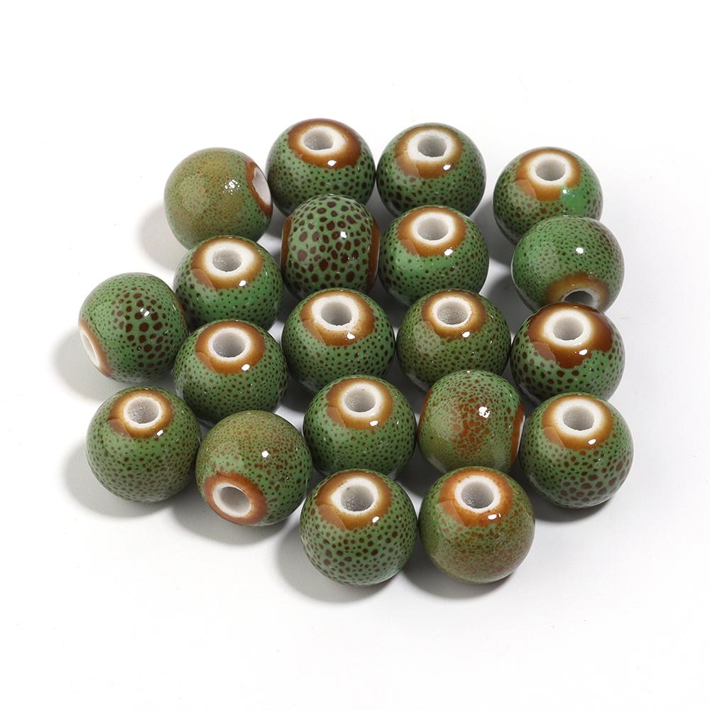 20pcs 10mm Round Ceramic Beads Colorful Spotted Porcelain Loose Spacer Bead For DIY Jewelry Making Necklace Bracelet Accessories