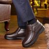 Men's Cotton Shoes Middle-aged and Elderly Leather Men's Winter Warm Piled Thickened Cowhide Non-slip Large Size Dad Leather Cotton Shoes