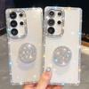 Gem Love Stand Is Suitable for Samsung S25 Ultra Mobile Case Flash Diamond S24 Flash Powder A56 Fashion A17