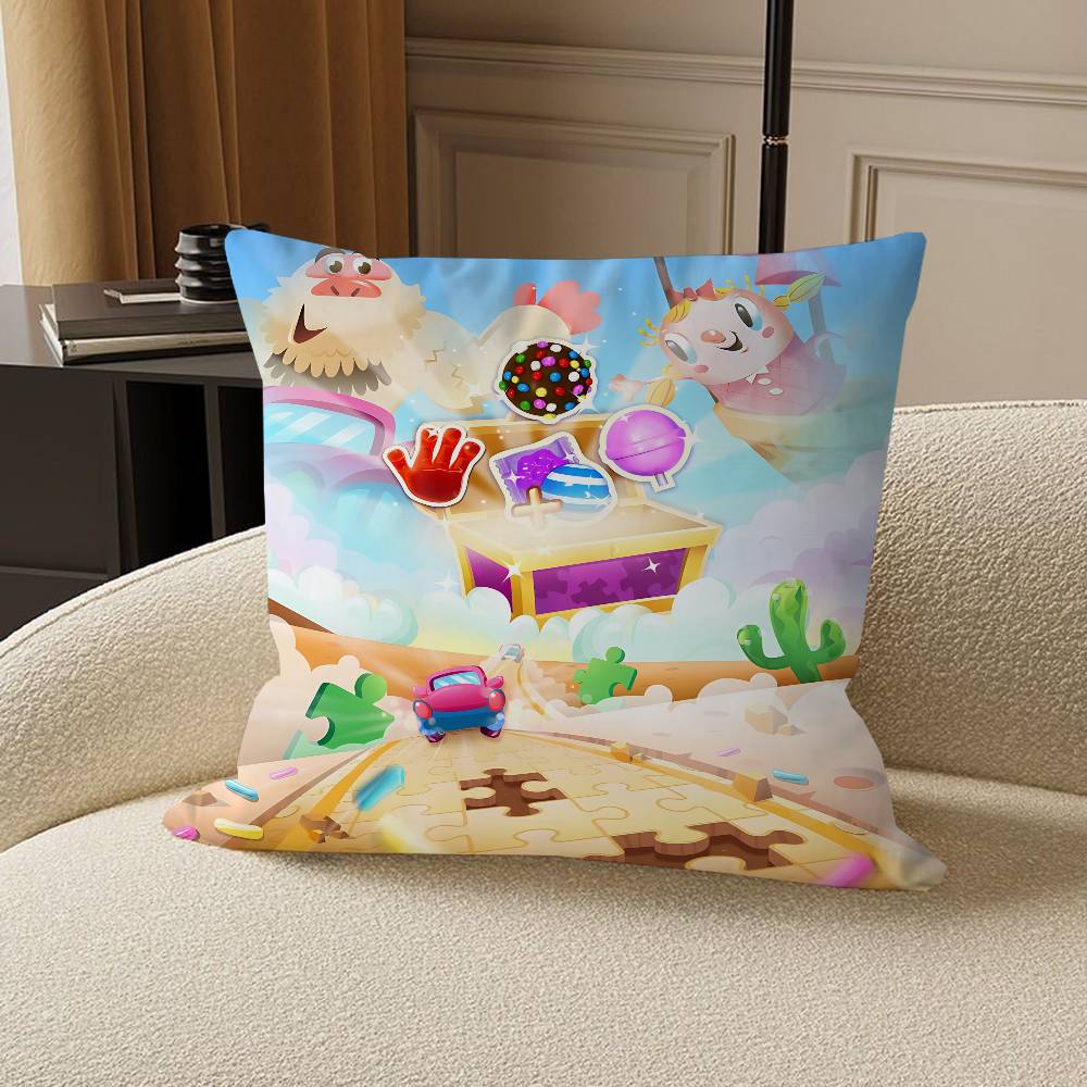 C-Candy Crush Saga Personalized Pillow Cover Kids Bedroom Wild Party Decor Pillowcase Kid Birthday Shower Gift