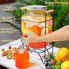 5 Litre Glass Water Dispenser with Stand - Air Tight Lid Glass Pitcher for Detox Water - Mason Jar - Counter Table Top