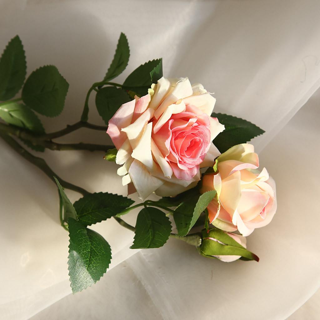 Multicolor Artificial Fake Plastic Rose Plant Flowers Home Garden Wedding Decor