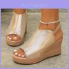Roman Sandals For Women Summer Thick Sole Pu Fish Mouth Slip On With Elastic Band