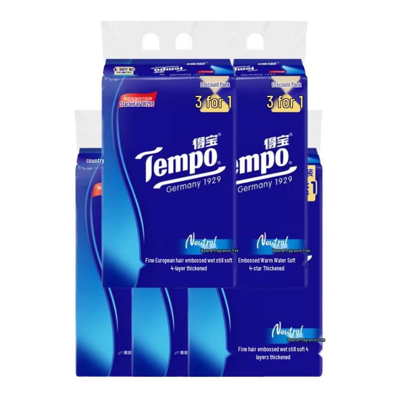Tempo 4-Ply Facial Tissues, Unscented