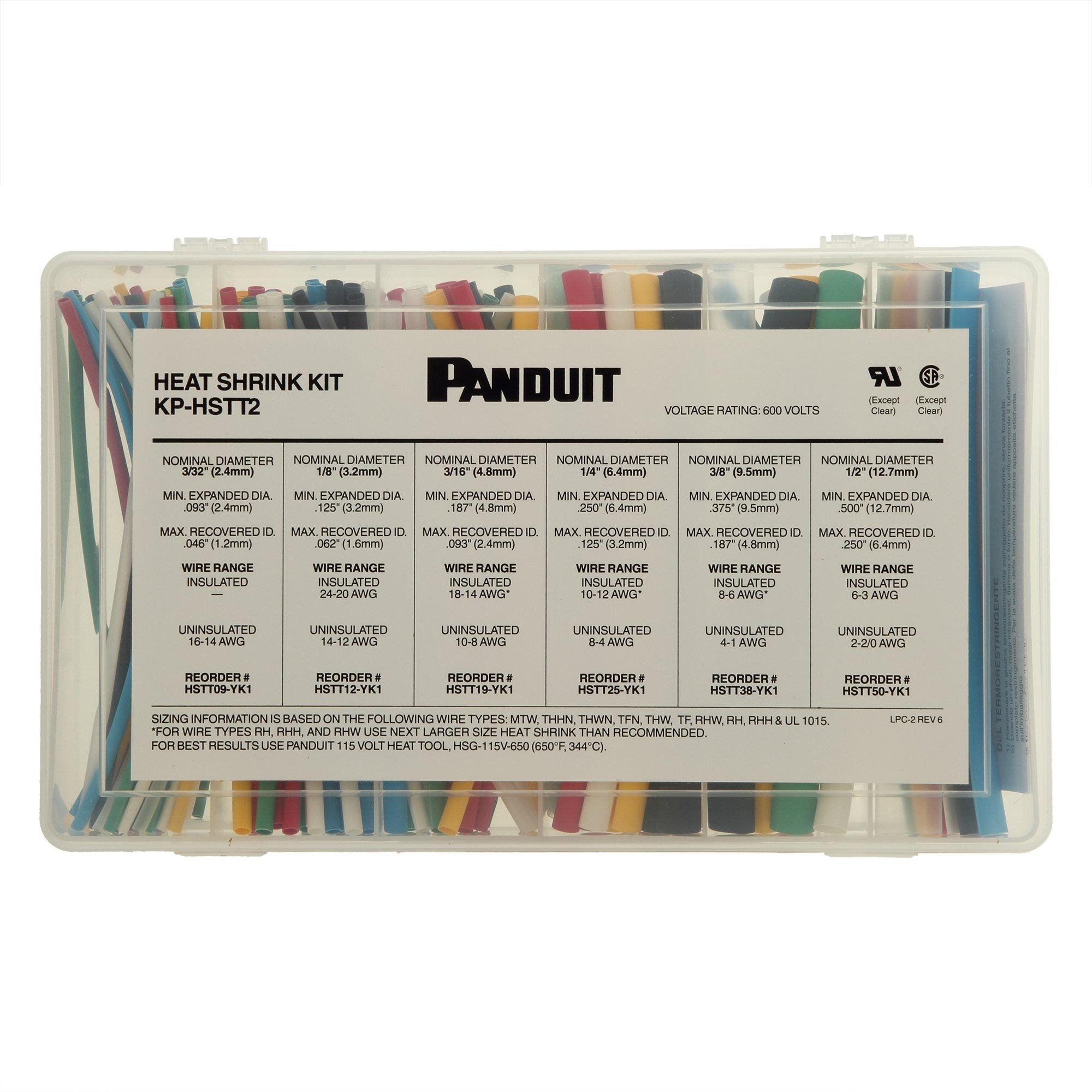 

Panduit Heat Shrink Tubing Kit Box, Size Combination, Color KP-HSTT2