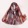 Ethnic Watercolor Painting Scarf Breathable Tie-dyed Scarf Colorful Satin Scarf  Head Wear