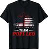 Team Pope Leo XIV Vintage Flag Cross Christian T-Shirt