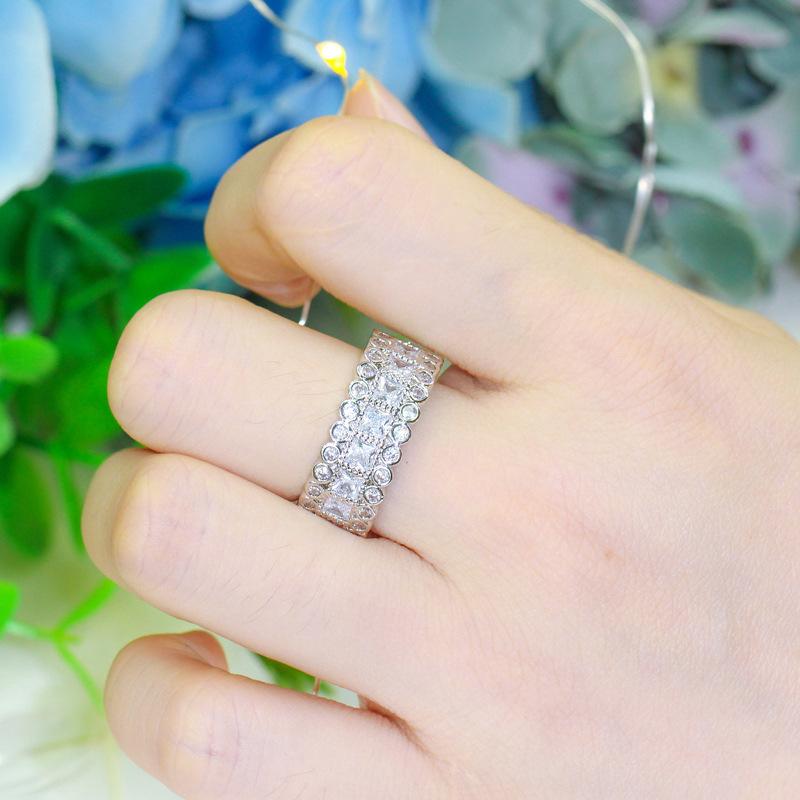 J0126 Ring, White Gold Plated With Zircon, Women'S Ring.