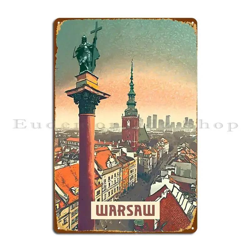 Warsaw Metal Plaque Poster Wall Cave Cave Designing Design Create Tin Sign Poster 20x30cm(7.8x11.8inch)