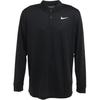 Solid Color Long Sleeve Polo Shirt Men Tops Black DN2345-010