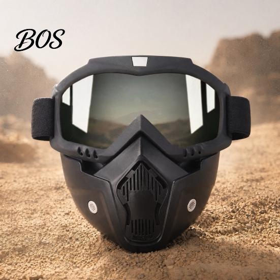 Metal Fabrication Eye Protection Full Face Goggle Mask, Detachable Cycling Goggles Mask with Anti-Fog HD Lens Protective Eyewear Lens, Large