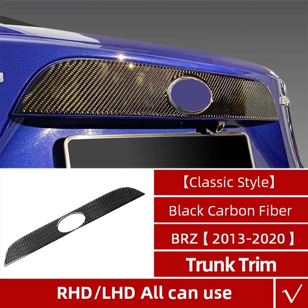 Carbon Fiber Car Rear Trunk Emblem Cover Trim Moulding Strip Decals Sticker Real Carbon Fiber For Subaru BRZ Toyota 2013-