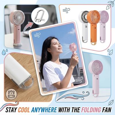 Faltbarer Handventilator — Tragbarer USB-wiederaufladbarer Ventilator mit starkem Luftstrom; Kompakt und leicht, ideal für Schreibtische, im Freien und auf Reisen