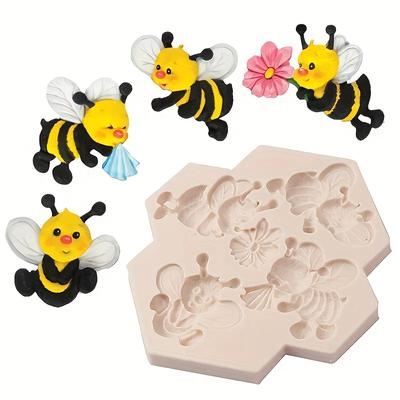 Sevimli Arı Silikon Kalıp, Kendin Yap Puding Çikolata Şeker Tatlıları Gummy El Yapımı Sabun Polimer Kil Buz Küpü Kek Dekorasyon Malzemeleri İçin 3D Fondant Kalıp