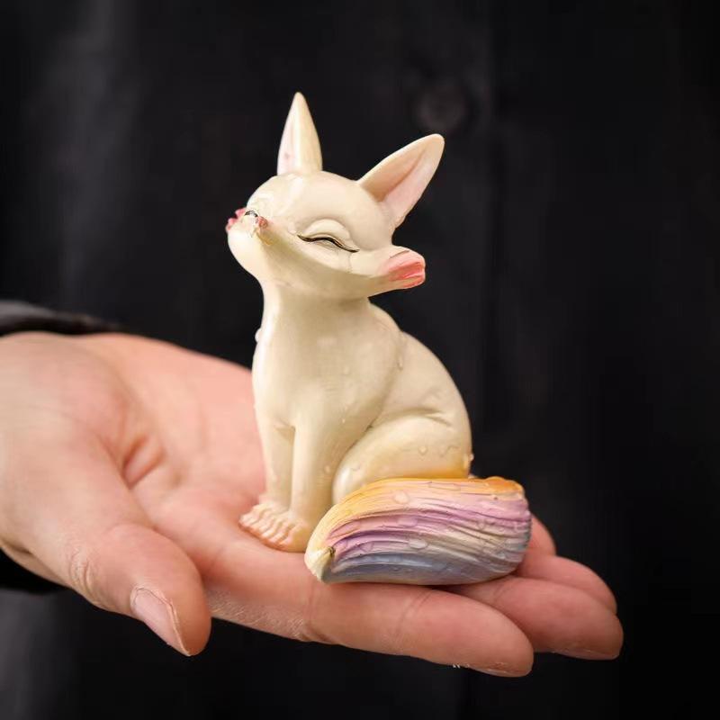 Discolouration Fox Shaped Tea Pets Creative Home Office Desk Ornament Flower Pot Decorations Craft Zen Tea Ceremony Accessories
