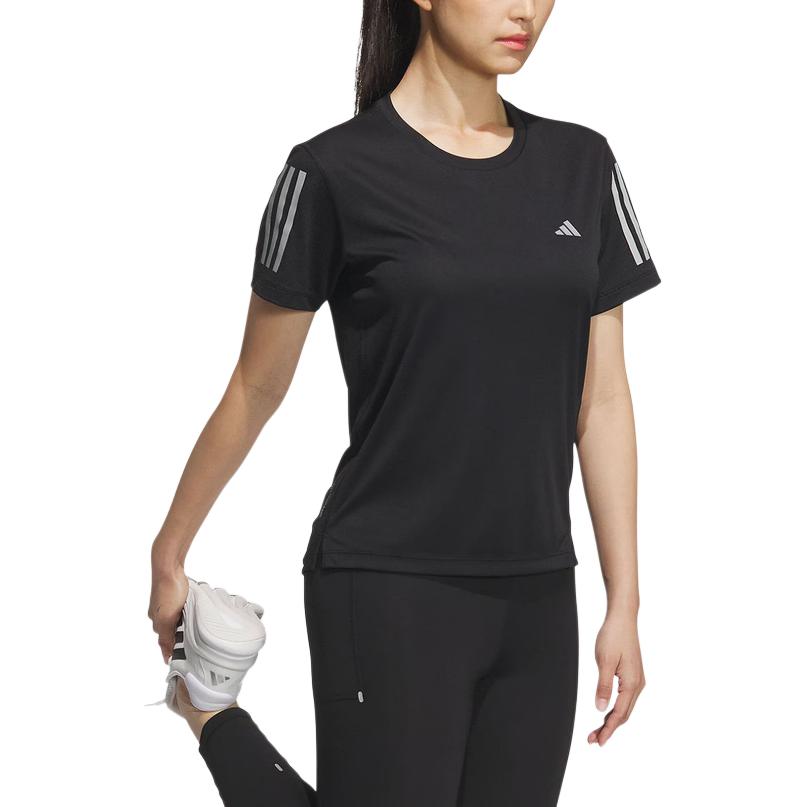 Adidas Own The Run Running T Shirt Women's Black/Dark Silver Gray JZ2200