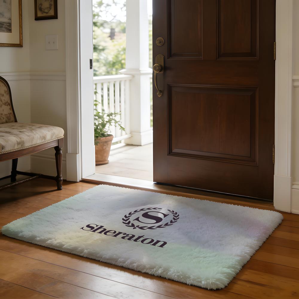 

Floor Mat Soft Flannel Rug Non-Slip Absorbent Mat for Bathroom Bedroom Home Decor Fashion S-Sheraton Hotel 50x80cm