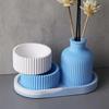 Nouveau Moule en Silicone Rond Motif Rayé Boîtes de Rangement Multifonctionnelles Moule Vases DIY Moule Fabrication de Bougies
