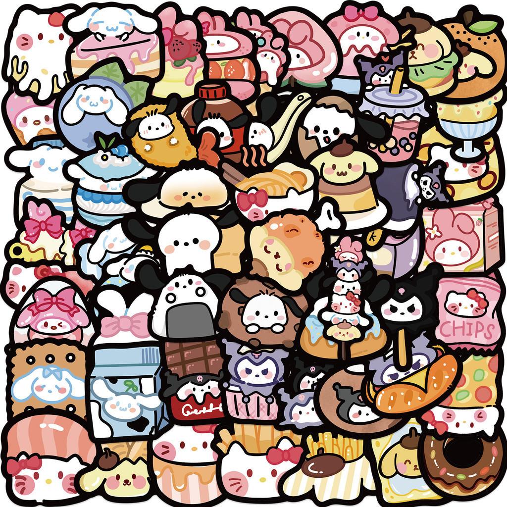Kreskówkowe Naklejki Sanrio Food Doodle Gitara Notes Bagaż DIY Wodoodporne Hurtowa Sprzedaż