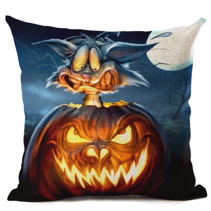 18" Cotton Halloween Linen Throw Pillow Case Cushion Cover Party Home Decor Sofa