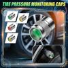 4 PCS Tire Pressure Monitor Stem Caps, Car Tire Pressure Monitor With 3-Color Eye Alert, Universal Stem Caps For Cars