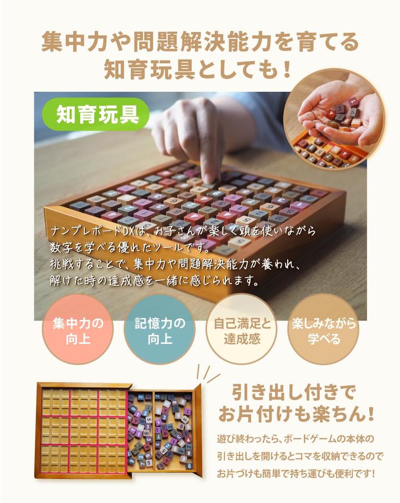 [MIND BLOCKS] Sudoku Board DX with Storage Drawer - Wooden Sudoku Board Game [Includes 50 Problems with Answer Keys, Supervised by Sudoku Mate] Tablet