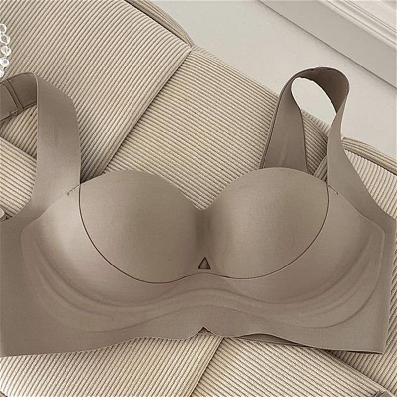 Red Original Seamless Underarm Support Soft Gathering Bra for Women
