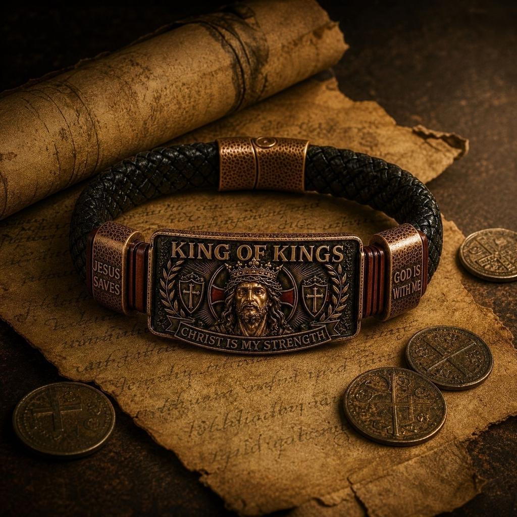 Christian Bracelet King of Kings Jesus Christ Is My Strength Religious Wristband Jesus Saves God Is With Me Inspirational Jewelry Gift
