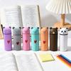 Silicone Pencil Case Bear Shaped Portable Pencil Pouch Cute Stationery Organizer for Pen Rulers Makeup Brushes Students School Supplies