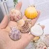 5Pcs, Natural Shell Conch Pendant, Marine Style Handcrafted Golden Edged Charms, for DIY Necklace Accessories, Jewelry Making Crafts, Aquatic Decor