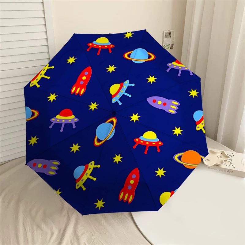 

1PC space spaceship Umbrella-8-Rib Reinforced, Automatic Open, Lightweight & Durable, Cute Fashion Accessory for Outdoor-T351