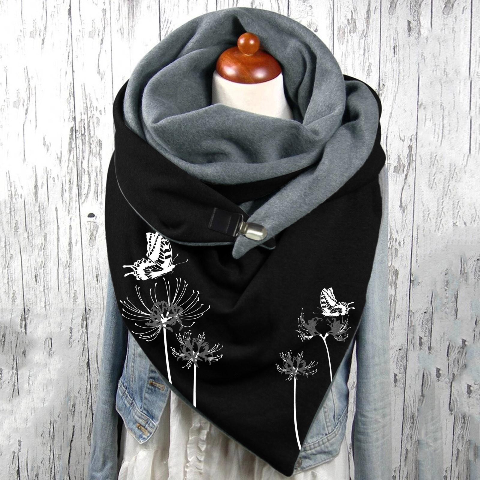 

Шарф унисекс Шарфы на пуговицах с принтом Мягкий теплый шарф для лобового стекла One Size