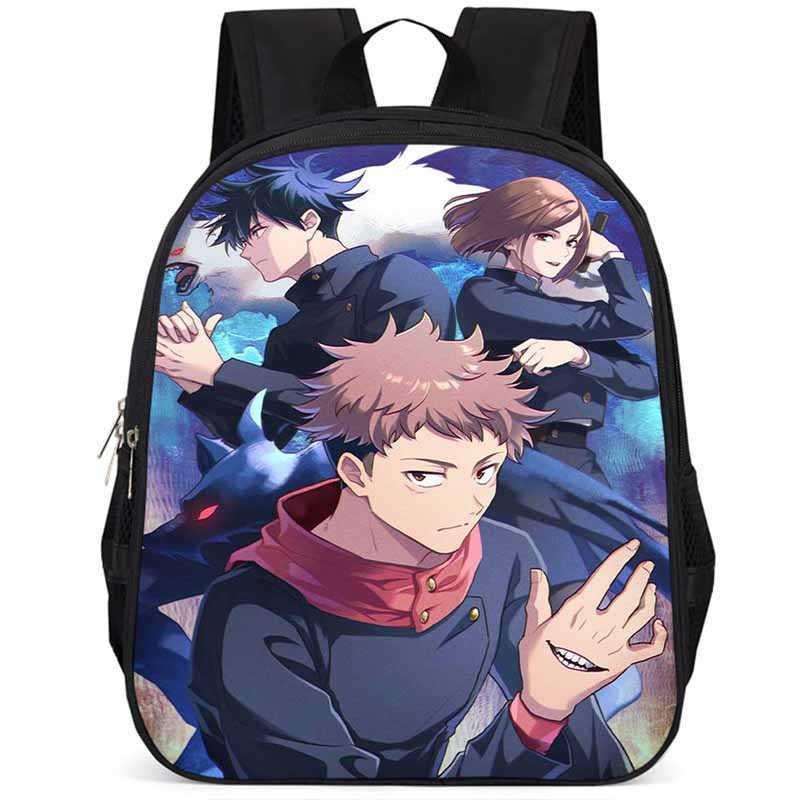 Durable Large Capacity 15 Inch Jujutsu Kaisen Backpack For Kids Lightweight Oxford Cloth School Bag