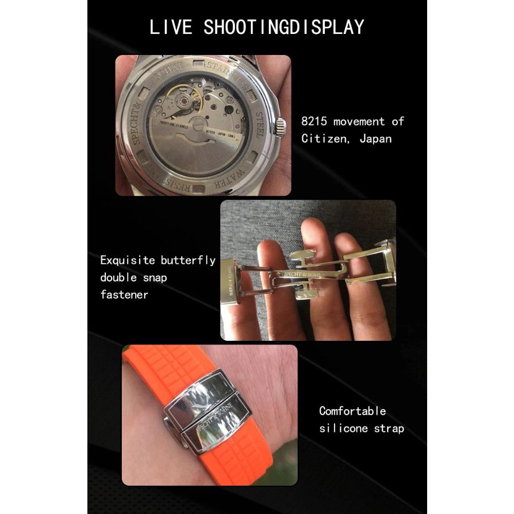 2025 Neue Specht&Sohne 40MM Automatische Mechanische Uhr für Herren Miyota 8215 Uhrwerk Saphirglas 5167 Sportarmbanduhr Dornschließe Faltschließe