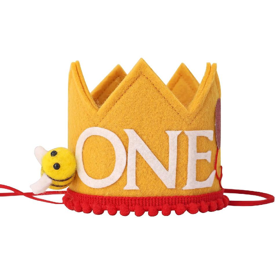 Корона на день рождения пчелы для 1-го дня рождения - Украшения на день рождения Happy Bee Day, Корона для первого дня рождения, Шляпа для 1-го дня рождения, Украшения для первого дня рождения