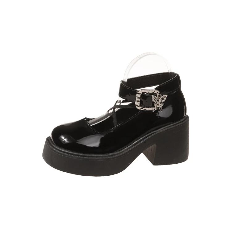 

Мода 2024 года, хит продаж, весна и осень, модные туфли на высоком каблуке с круглым носком и неглубокой горловиной, с бантом и пряжкой в виде одного слова 40 чёрный