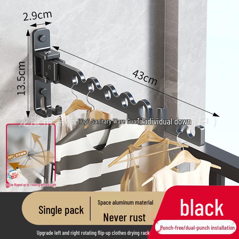 Foldable Wall-Mounted Balcony Clothes Rack and Drying Rod