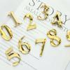 3D Door Number ABS Injection Molding Electroplating Plate Digits 0 To 9 Golden Door Self Adhesive Street Sticker Outdoor