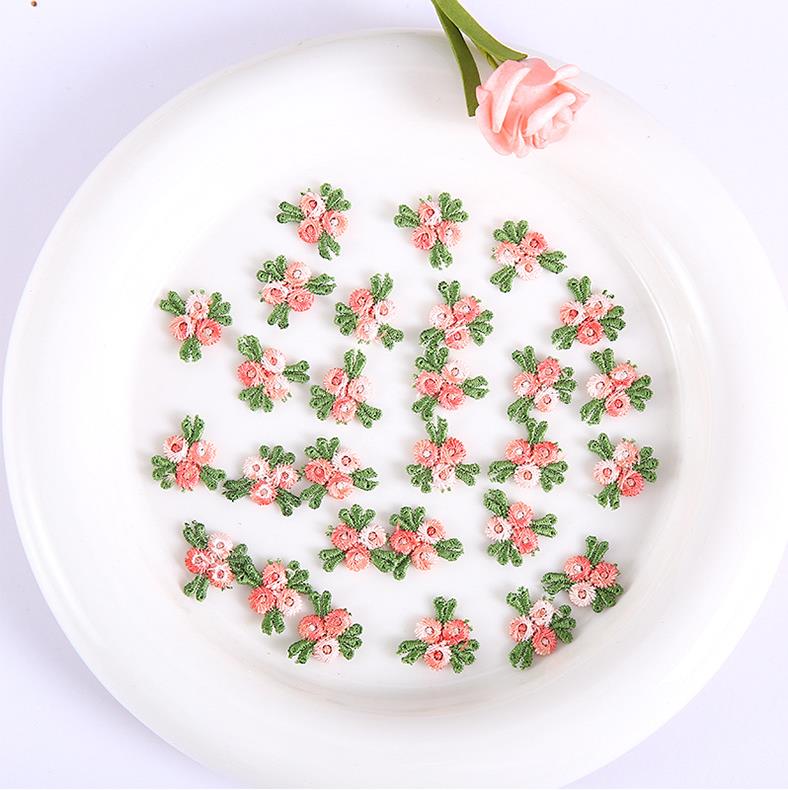 

50 шт. красные, зеленые, синие, вышитые цветочные кружевные нашивки швейные принадлежности для ремонта шириной 2 см оранжевый