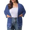 Women's Fall And Winter Fashion Casual Soild 3/4 Sleeve Mid-Length Cardigan Jacket
