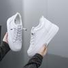 White Leather Platform Sneakers Women Thick Sole Slip On Comfort Walking Shoes Height Increase Casual Autumn