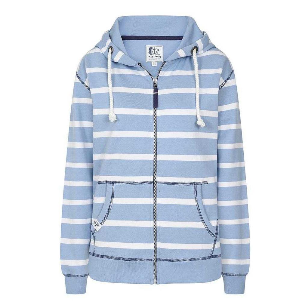 Lazy Jacks Womens/Ladies Striped Full Zip Hoodie