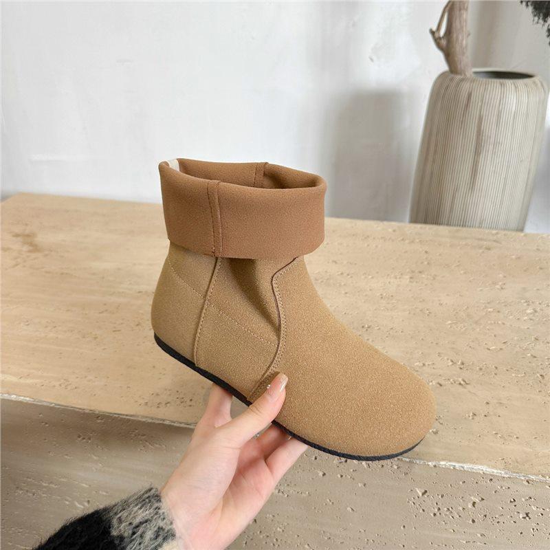 

Soft leather big-headed short boots women s literary and retro flat-bottomed single boots 2024 autumn and winter new fashion trend versatile Martin bo 35 коричневый