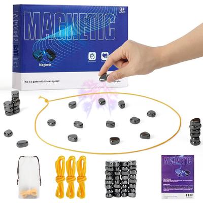 Conjunto de Xadrez Magnético com 32 Pedras de Viagem, Cordão e Bolsa de Armazenamento Portátil, Jogo de Tabuleiro de Estratégia para Noite de Jogos em Família, Uso Interno e Externo para Crianças