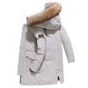 -30 Degrees Winter Down Jacket Men's White Duck Down Jacket Fashion Hooded Fur Collar Coat Mid-length Thick Warm Down Parka