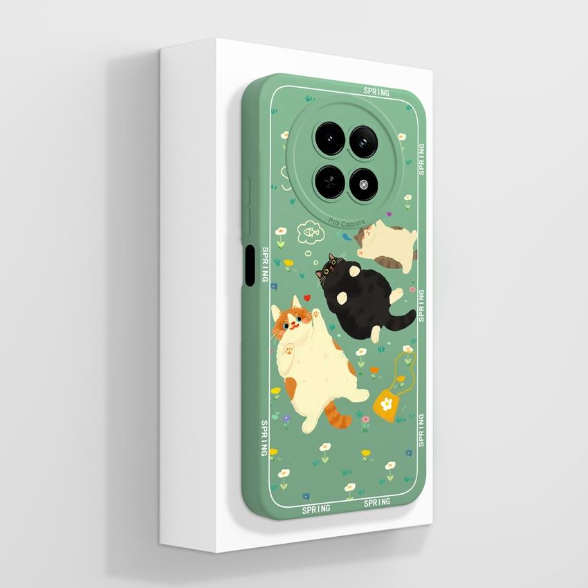 Case For Oppo Realme 12 13 14 P1 P2 Pro 14T 12X Phone Bags Cute Bear Paw Patterns Liquid Silicone Upgraded Dustproof Protective Shell For Oppo Housing